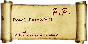 Predl Paszkál névjegykártya